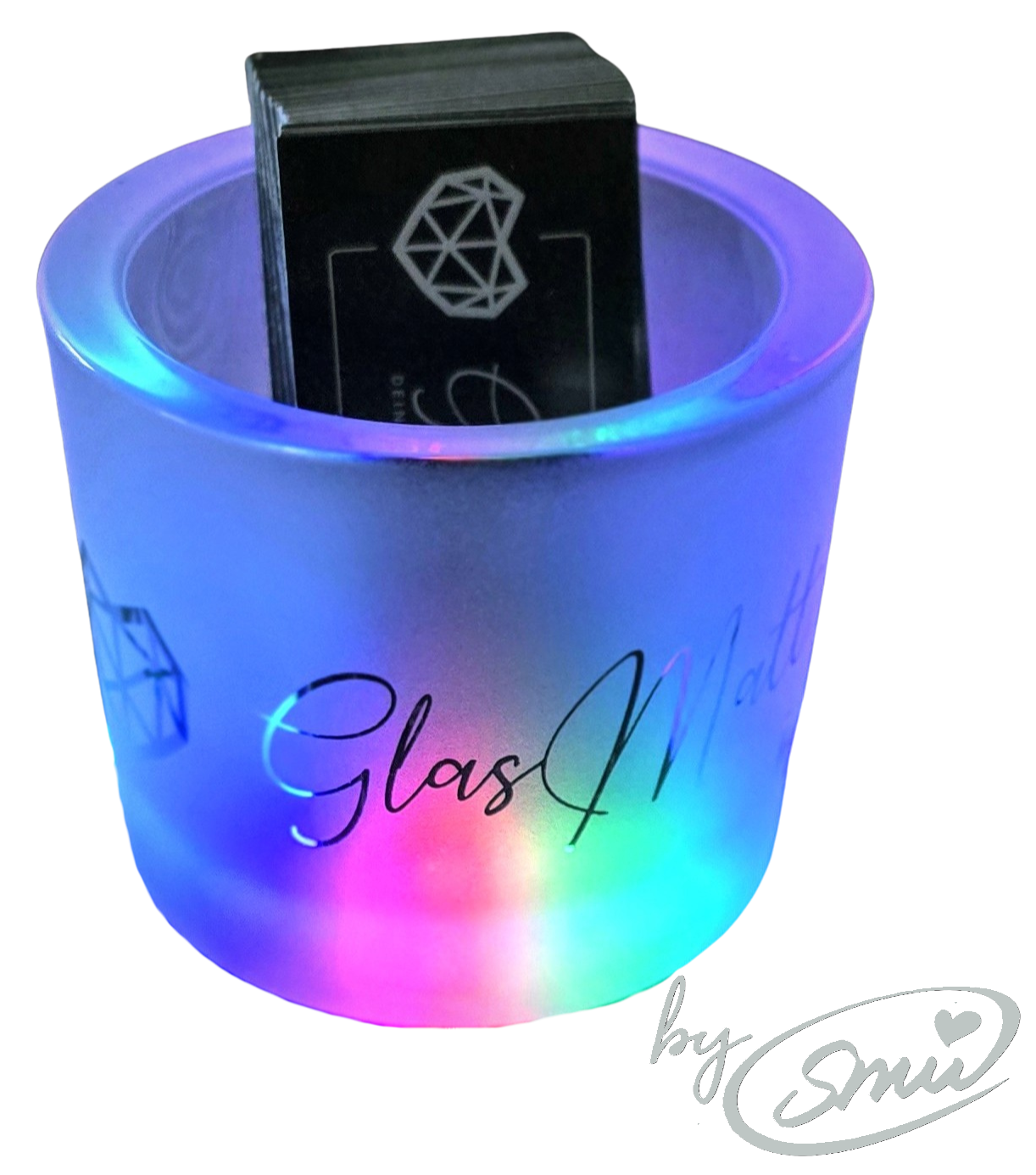 Glas-Logo Detailaufnahme